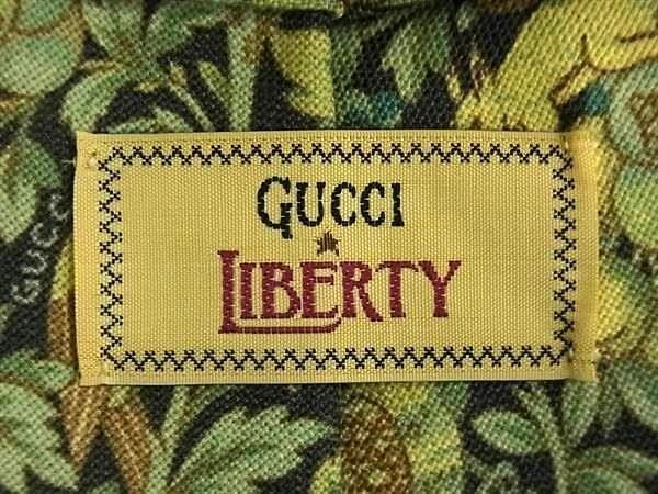GUCCI グッチ ネクタイ リバティコラボ 637317 ブルー系 グリーン系 マルチカラー ウール70%×モヘヤ30% ユニセックス 超美品