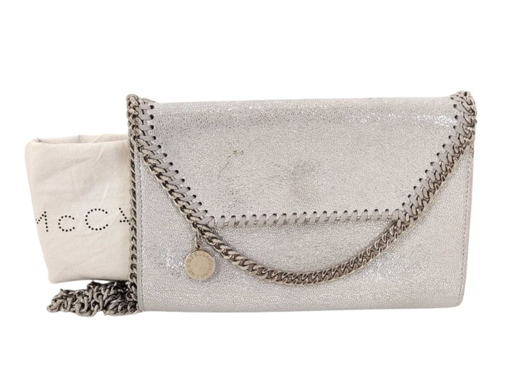 STELLA McCARTNEY ステラマッカートニー ショルダーバッグ ファラベラ 581238 シルバー系 フェイクレザー レディース チェーン シルバー金具 美品