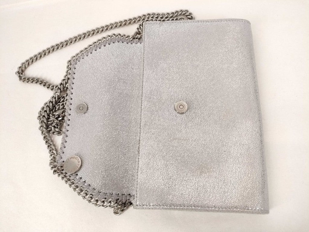 STELLA McCARTNEY ステラマッカートニー ショルダーバッグ ファラベラ 581238 シルバー系 フェイクレザー レディース チェーン シルバー金具 美品