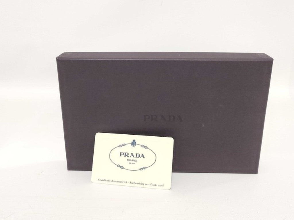 PRADA プラダ 長財布 トライアングルロゴ M506 ブラック系 ナイロン ユニセックス 三角ロゴ シルバー金具