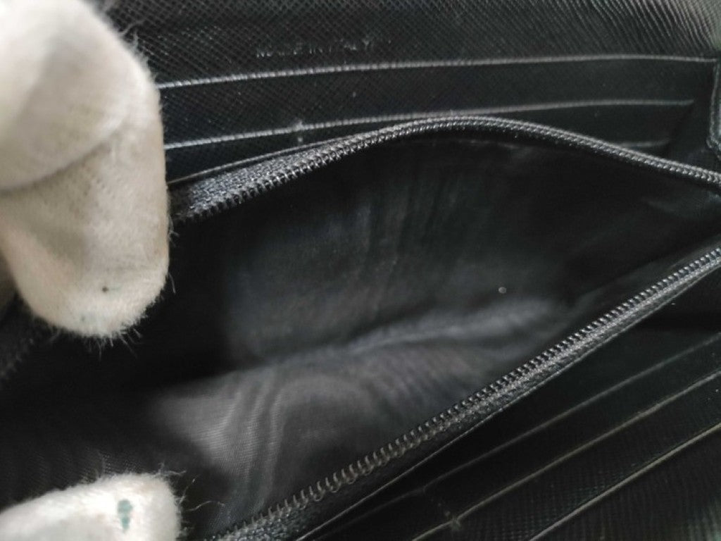 PRADA プラダ 長財布 トライアングルロゴ M506 ブラック系 ナイロン ユニセックス 三角ロゴ シルバー金具