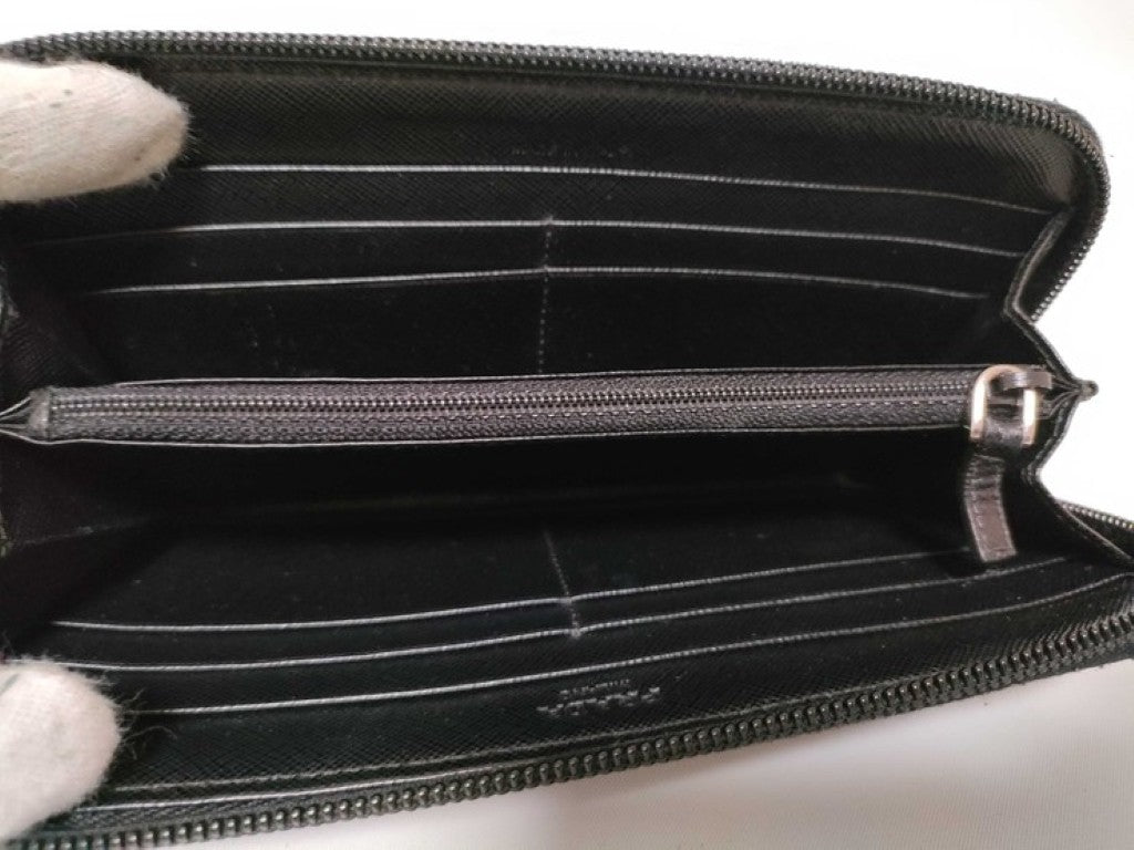 PRADA プラダ 長財布 トライアングルロゴ M506 ブラック系 ナイロン ユニセックス 三角ロゴ シルバー金具