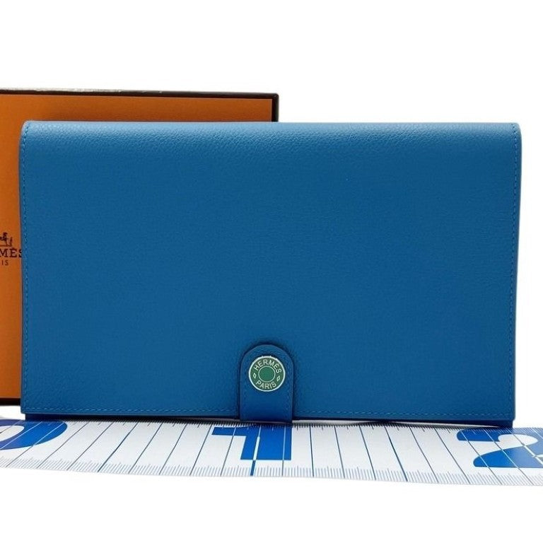 HERMES エルメス 長財布 R.M.S トゥタンマン ブルー系 グリーン系 エバーカラー ユニセックス シルバー金具 新品未使用展示品