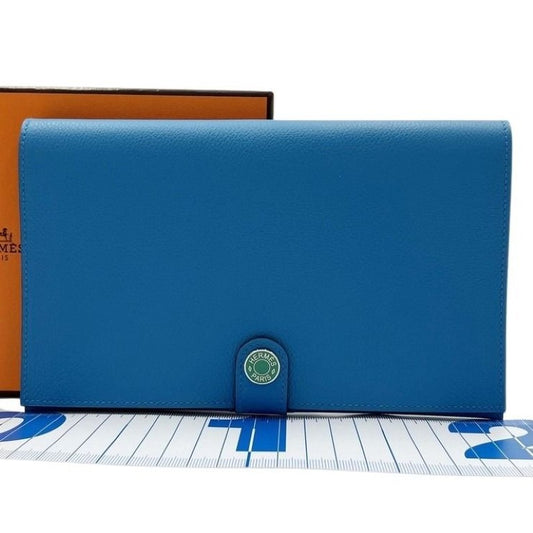 HERMES エルメス 長財布 R.M.S トゥタンマン ブルー系 グリーン系 エバーカラー ユニセックス シルバー金具 新品未使用展示品