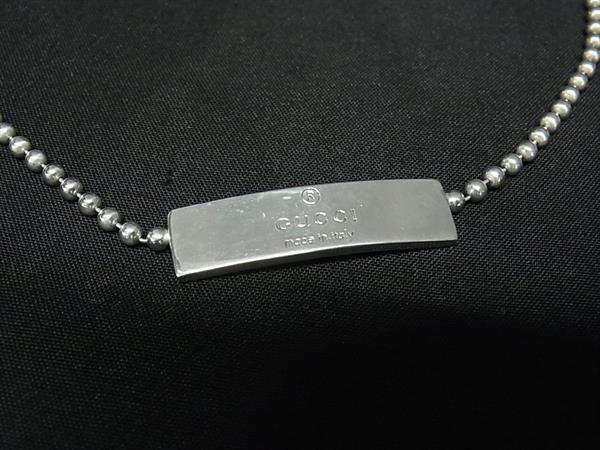 GUCCI グッチ ブレスレット ロゴ プレート ボールチェーン シルバー系 SV925 レディース 二重 美品