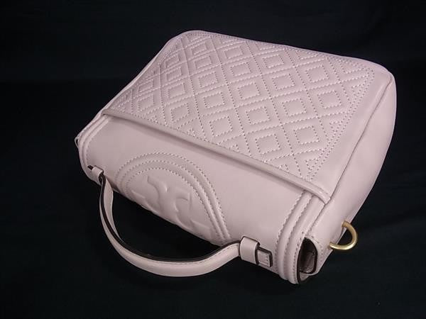 TORY BURCH トリーバーチ ハンドバッグ フレミング ソフト トップハンドル サッチェル ピンク系 レザー レディース 2WAY ショルダーバッグ タッセル 美品