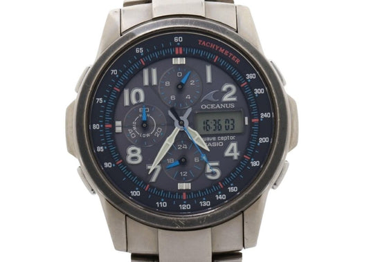 CASIO カシオ 腕時計 OCEANUS オシアナス OCW-500TBJ ブラック シルバー系 チタン メンズ 2006 FIFAドイツワールドカップ 限定 アナデジ 美品