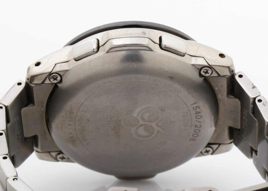 CASIO カシオ 腕時計 OCEANUS オシアナス OCW-500TBJ ブラック シルバー系 チタン メンズ 2006 FIFAドイツワールドカップ 限定 アナデジ 美品