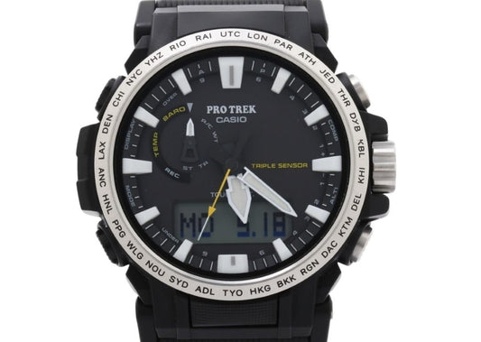 CASIO カシオ 腕時計 PRO TREK プロトレック Climber Line PRW-61-1AJF ブラック系 樹脂（バイオマスプラスチック）／ステンレススチール メンズ アナデジ 美品