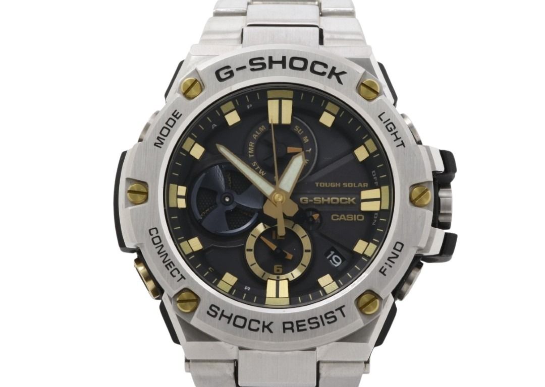 CASIO カシオ 腕時計 G-SHOCK G-STEEL GST-B100 Series GST-B100D-1A9JF ブラック シルバー系 樹脂／ステンレススチール メンズ アナログ 美品