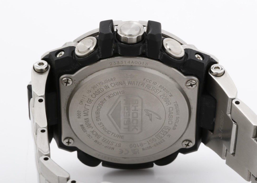 CASIO カシオ 腕時計 G-SHOCK G-STEEL GST-B100 Series GST-B100D-1A9JF ブラック シルバー系 樹脂／ステンレススチール メンズ アナログ 美品