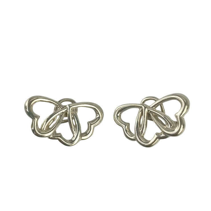 TIFFANY＆Co ティファニー イヤリング トリプルハート ビッグ シルバー系 SV925 レディース ヴィンテージ 希少 ラージサイズ 美品