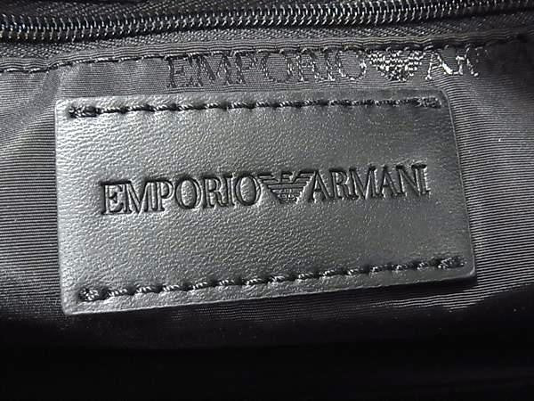EMPORIO ARMANI エンポリオ アルマーニ メッセンジャーバッグ メタルプレート フロントジップ クロスボディバッグ EM007026AF28660UC001 ブラック系 ナイロン メンズ ショルダーバッグ 超美品