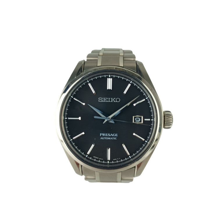 SEIKO セイコー 時計 プレサージュ 6R15-04A0 SARX057 ブラック シルバー系 チタン メンズ アナログ 美品