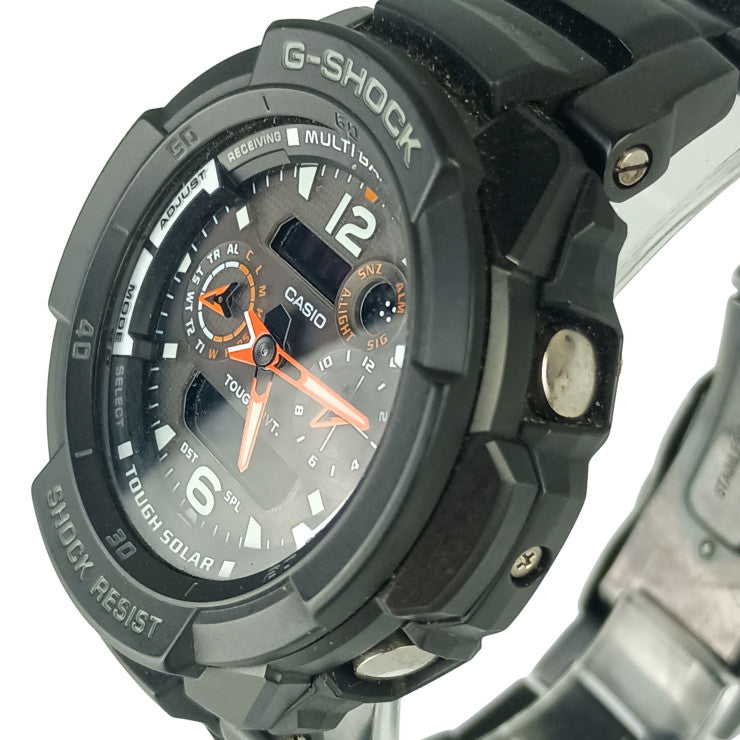 CASIO カシオ 時計 G-SHOCK スカイコックピット GW-3500BD-1AER ブラック系 ステンレススチール メンズ アナデジ 美品