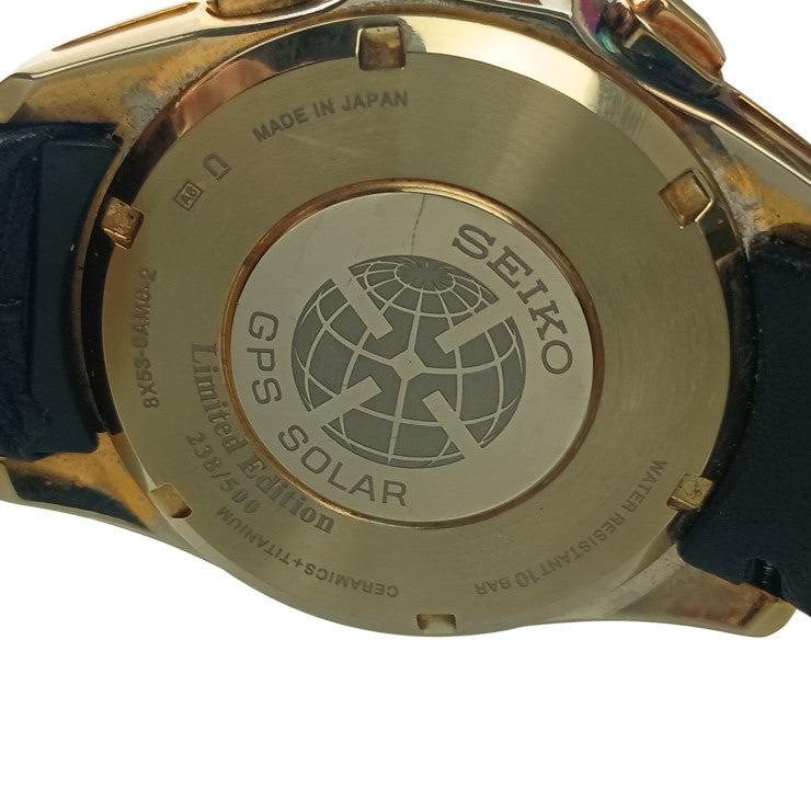 SEIKO セイコー 時計 アストロン 8Xシリーズ デュアルタイム ダイヤモンド限定モデル 8X53-0AM0 SBXB080 レッド文字盤系 セラミック/チタン クロコダイル メンズ 500本限定 GPS ソーラー 美品