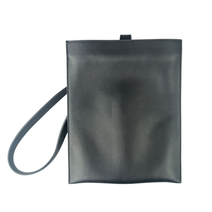 HERMES エルメス ショルダーバッグ ポッシャンプリュス ブラック系 ヴォースイフト ユニセックス クロスボディバッグ シルバー金具 美品