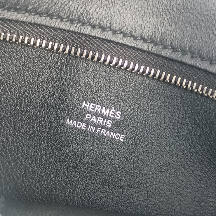 HERMES エルメス ショルダーバッグ ポッシャンプリュス ブラック系 ヴォースイフト ユニセックス クロスボディバッグ シルバー金具 美品