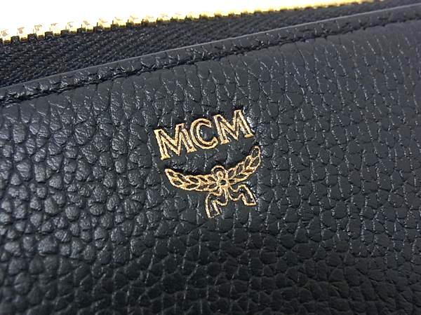 MCM エムシーエム 財布 ブラック レザー ユニセックス ラウンドファスナー 長財布 ゴールド金具 超美品