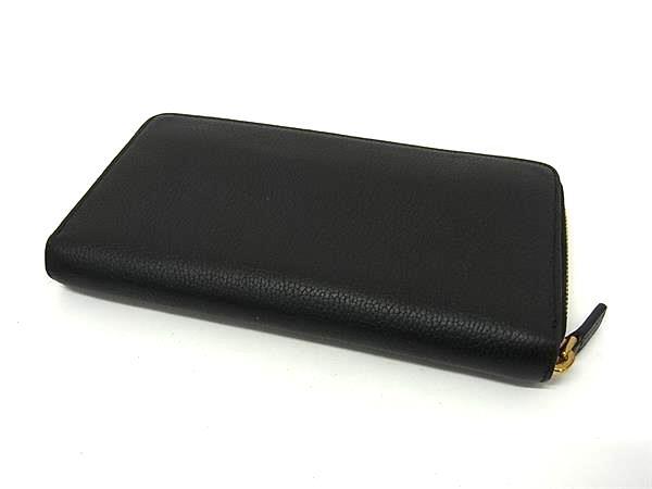 MCM エムシーエム 財布 ブラック レザー ユニセックス ラウンドファスナー 長財布 ゴールド金具 超美品