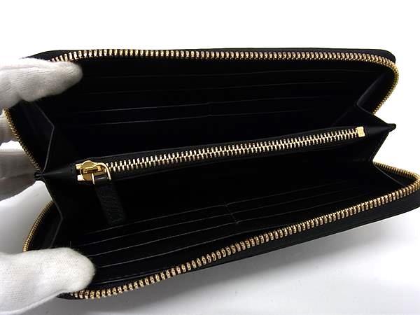 MCM エムシーエム 財布 ブラック レザー ユニセックス ラウンドファスナー 長財布 ゴールド金具 超美品