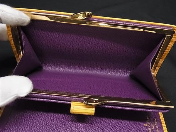 LOUIS VUITTON ルイヴィトン 長財布 エピ コンチネンタル ヴィエノワ M63259 タッシリイエロー系 レザー レディース がま口 二つ折り財布 ゴールド金具 美品