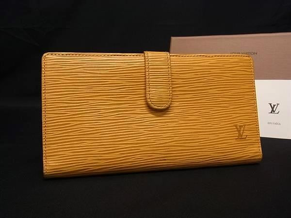 LOUIS VUITTON ルイヴィトン 長財布 エピ コンチネンタル ヴィエノワ M63259 タッシリイエロー系 レザー レディース がま口 二つ折り財布 ゴールド金具 美品