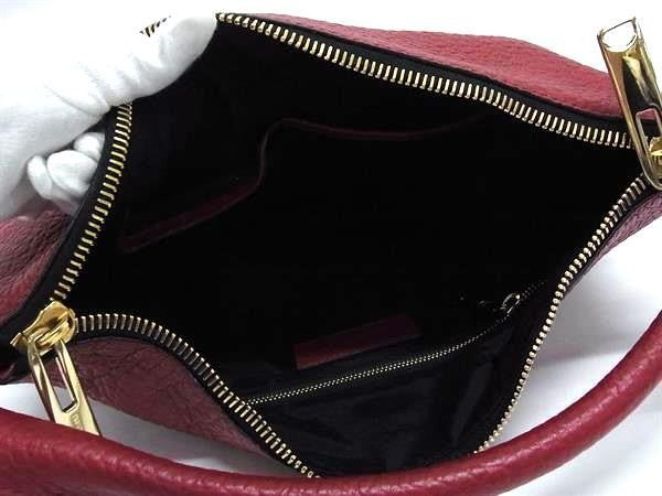 BURBERRY バーバリー ハンドバッグ レドベリー ホーボー レッド系 カーフレザー レディース 2WAY ショルダーバッグ 超美品