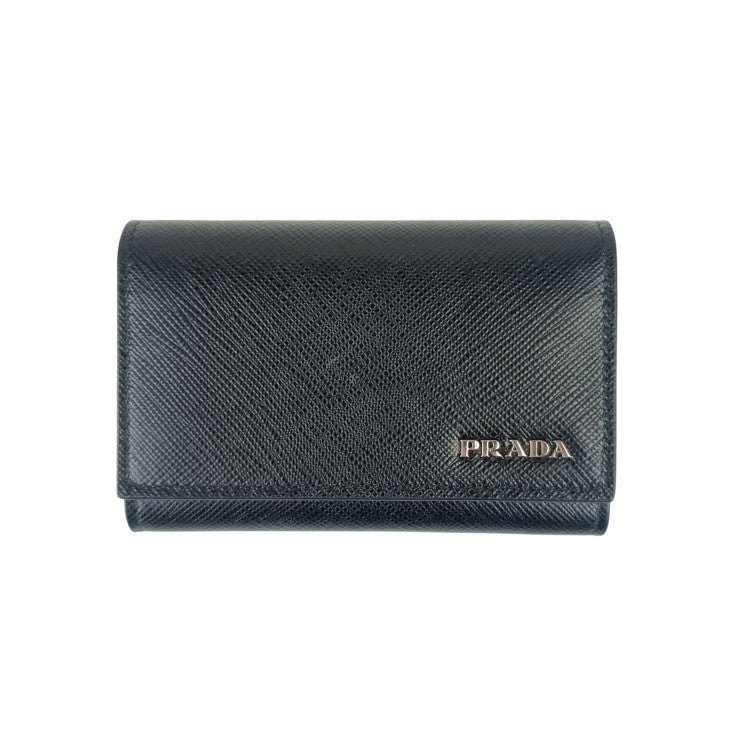PRADA プラダ キーケース 2PG002 NERO系 SAFFIANO BICOLO サフィアーノ ユニセックス 6連 シルバー金具 新品未使用展示品