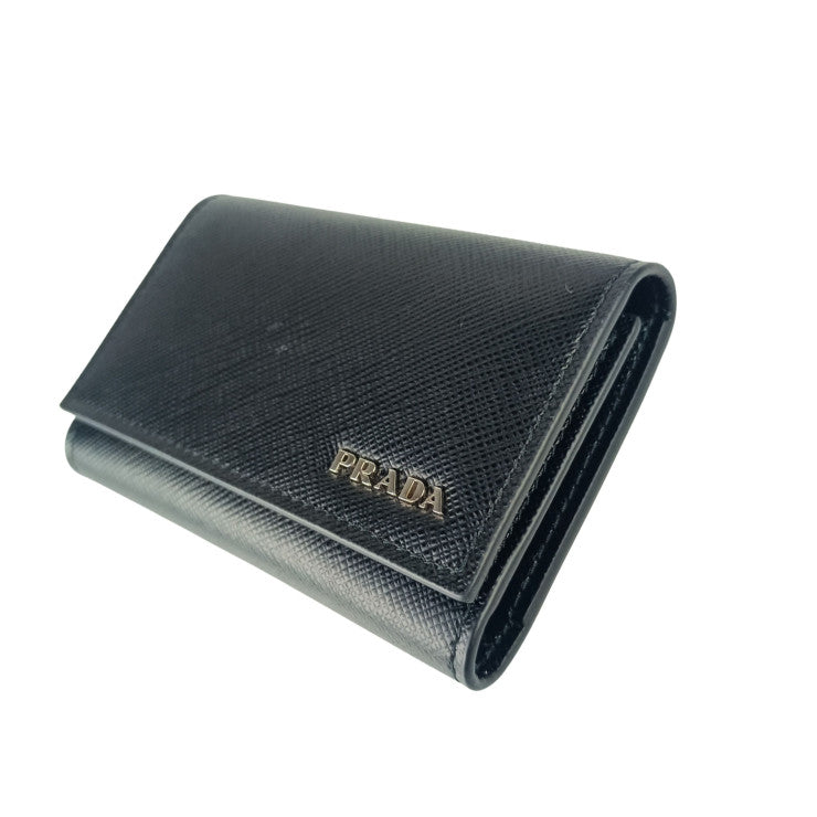PRADA プラダ キーケース 2PG002 NERO系 SAFFIANO BICOLO サフィアーノ ユニセックス 6連 シルバー金具 新品未使用展示品