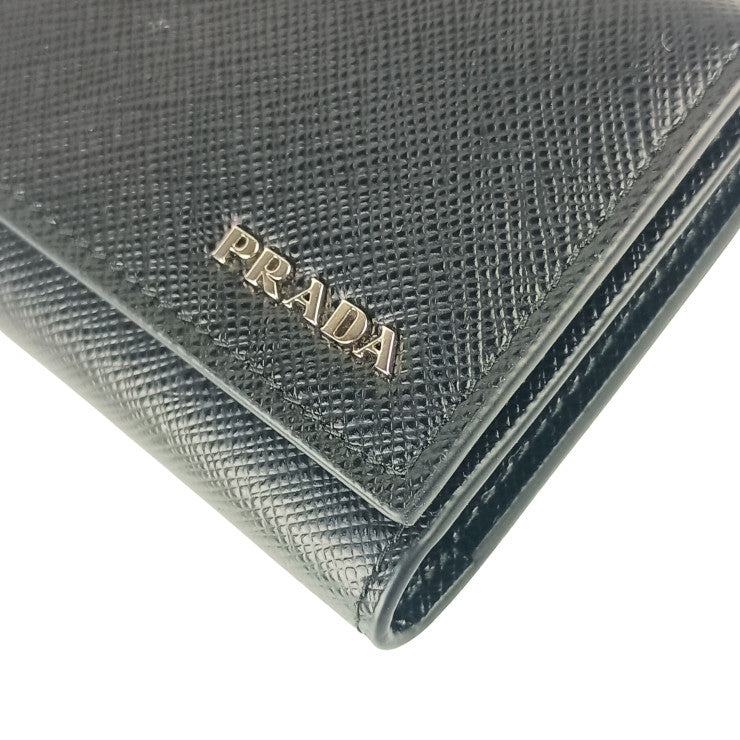 PRADA プラダ キーケース 2PG002 NERO系 SAFFIANO BICOLO サフィアーノ ユニセックス 6連 シルバー金具 新品未使用展示品