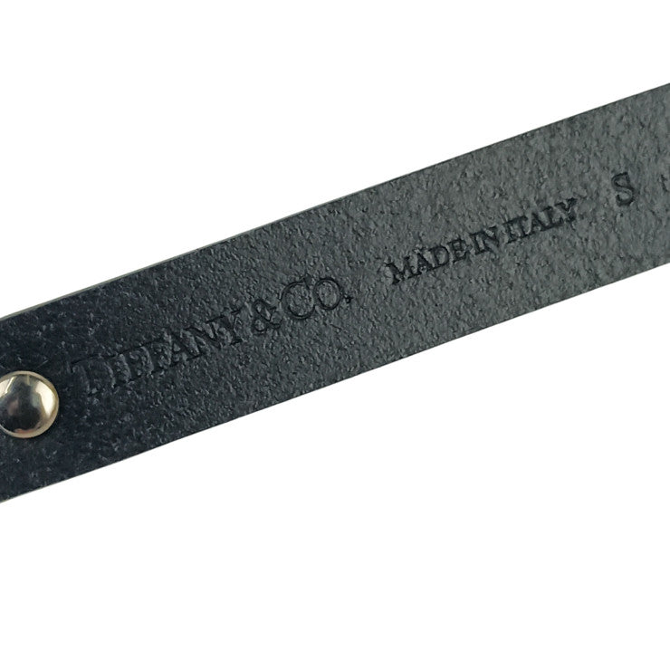 TIFFANY&Co. ティファニー 首輪 リターントゥ ブラック系 レザー ユニセックス ペットカラー シルバー金具 新品未使用展示品