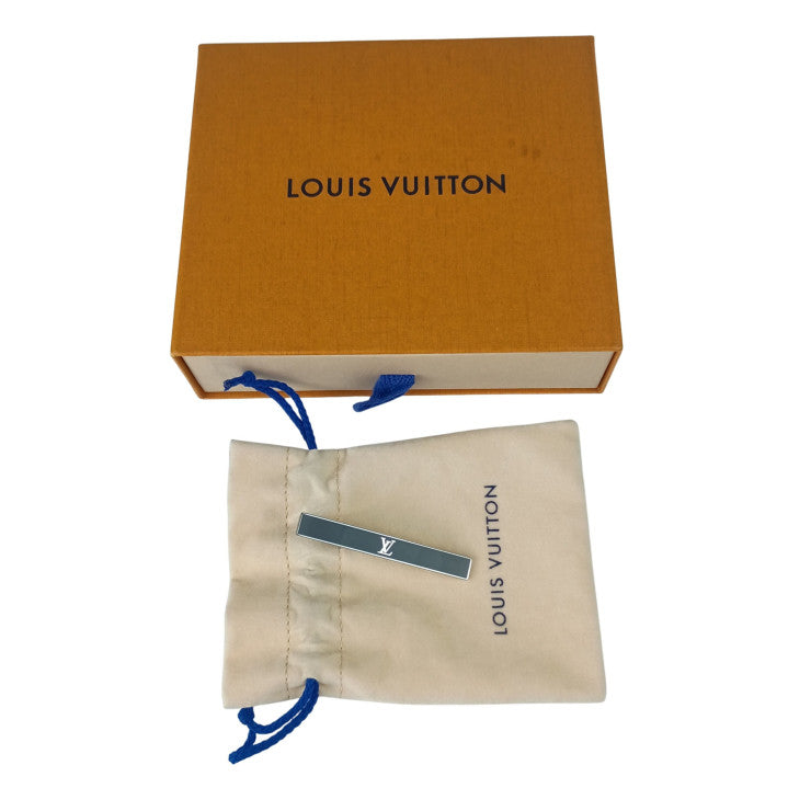 LOUIS VUITTON ルイヴィトン タイピン LV アワード M00913 シルバー ブラック系 メタル メンズ 美品