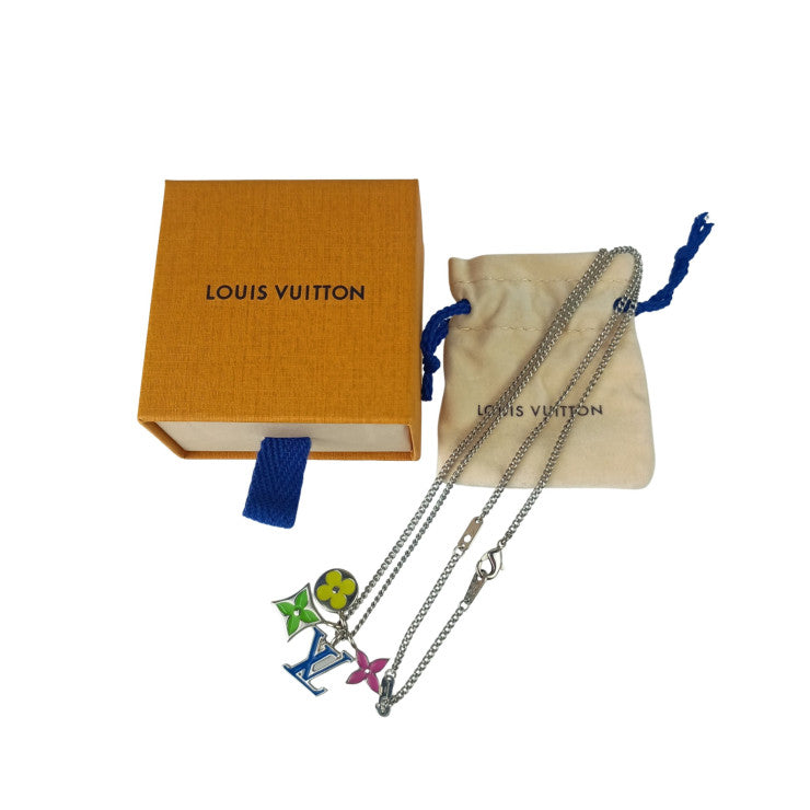 LOUIS VUITTON ルイヴィトン ネックレス ペンダント・LV インスティンクト M01125 シルバー系 メタル レディース 美品