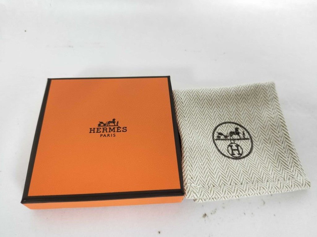 HERMES エルメス イヤリング オランプ GM イヤーカフ パープル ゴールド系 メタル レザー レディース 超美品