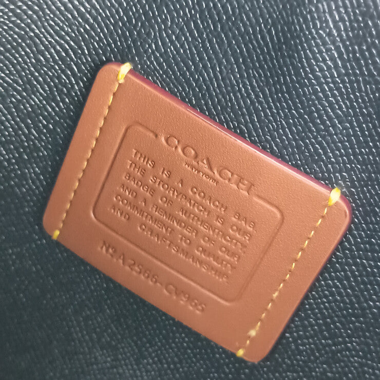 COACH コーチ ハンドバッグ シグネチャー CV965 ブラウン ブラック系 PVC レザー レディース 2WAY 美品