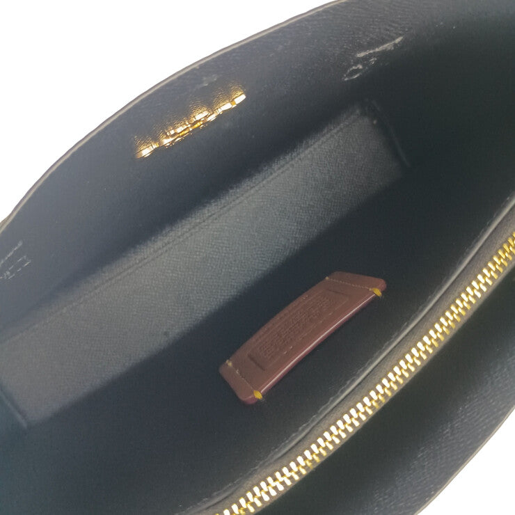 COACH コーチ ハンドバッグ シグネチャー CV965 ブラウン ブラック系 PVC レザー レディース 2WAY 美品