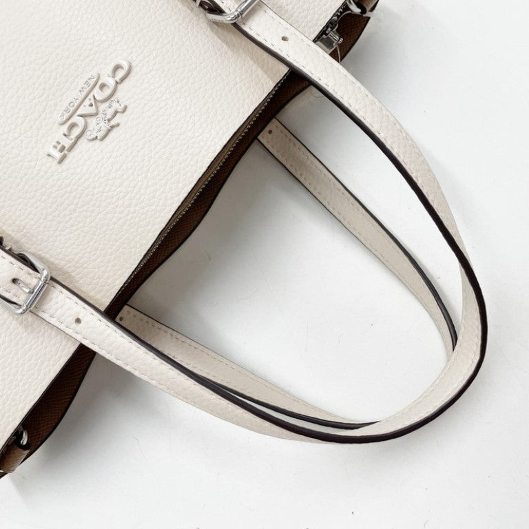 COACH コーチ トートバッグ モリー トート CV966 ホワイト系 ダブルフェイスレザー レディース 2WAY シルバー金具 美品
