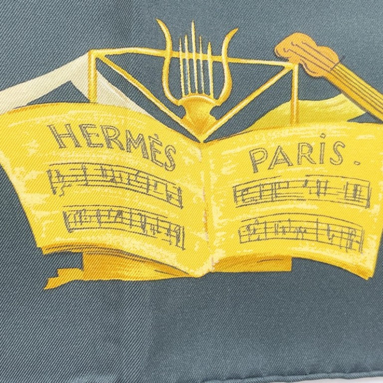 HERMES エルメス スカーフ カレ90 La Danse マルチカラー系 シルク レディース 大判 バレリーナ 楽器 美品