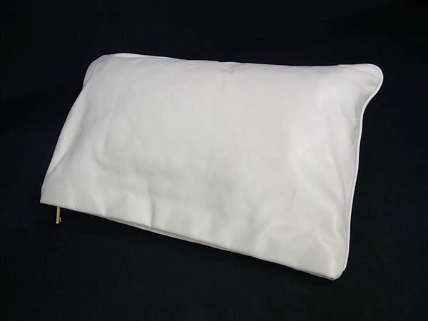 PRADA プラダ クラッチバッグ トライアングルロゴ BP521B ホワイト系 ピンク ナッパレザー ユニセックス リップ シガレット 三角ロゴマーク ゴールド金具 美品