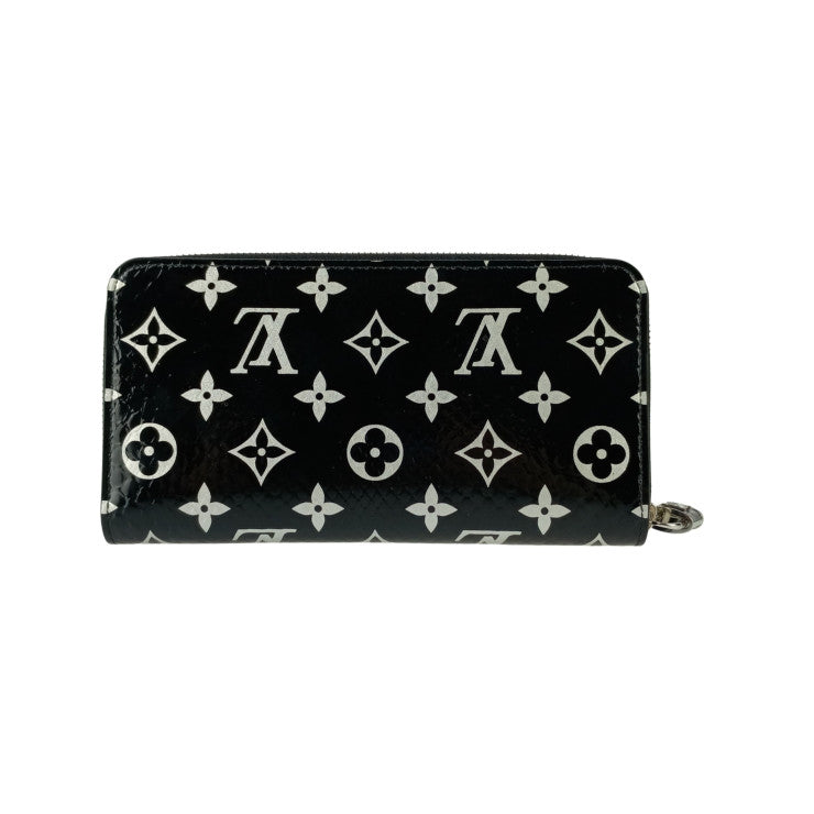 LOUIS VUITTON ルイヴィトン 財布 ジッピー ウォレット N96955 BLACK エキゾチック レザー パイソン ユニセックス ラウンドファスナ 長財布 シルバー金具 フランス 超美品