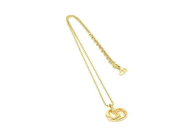 Christian Dior クリスチャンディオール ネックレス CDロゴ ゴールド系 メタル レディース 美品