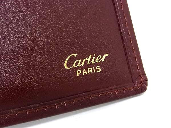 Cartier カルティエ 長財布 マストライン ボルドー系 レザー メンズ 二つ折り 札入れ 美品