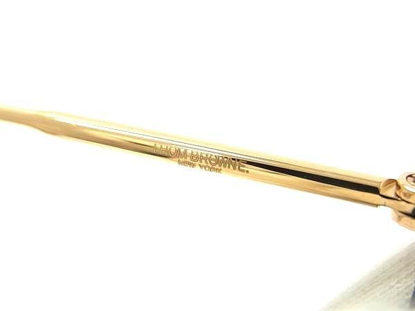 THOM BROWNE トム ブラウン サングラス アイウェア TB-701-A-BLK-GLD-49-AF ブラック ゴールド系 アセテート チタン メンズ アジアンフィット 超美品