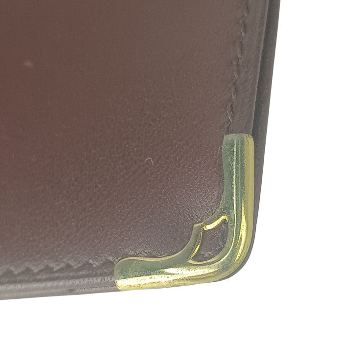 Cartier カルティエ 長財布 マストライン ボルドー系 カーフレザー メンズ 二つ折り 札入れ ゴールド金具 美品