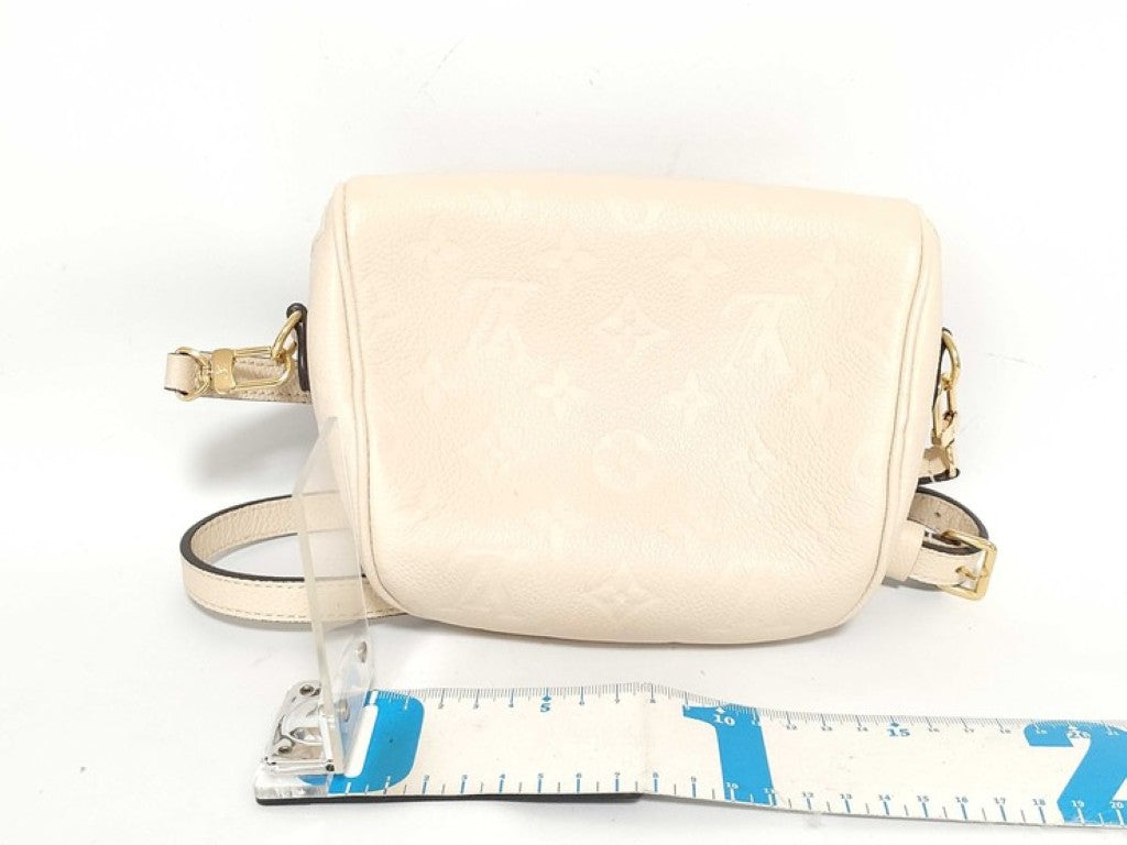 LOUIS VUITTON ルイヴィトン ショルダーバッグ ミニ バムバッグ M83275 ベージュ系 モノグラムアンプラント レディース ゴールド金具 美品