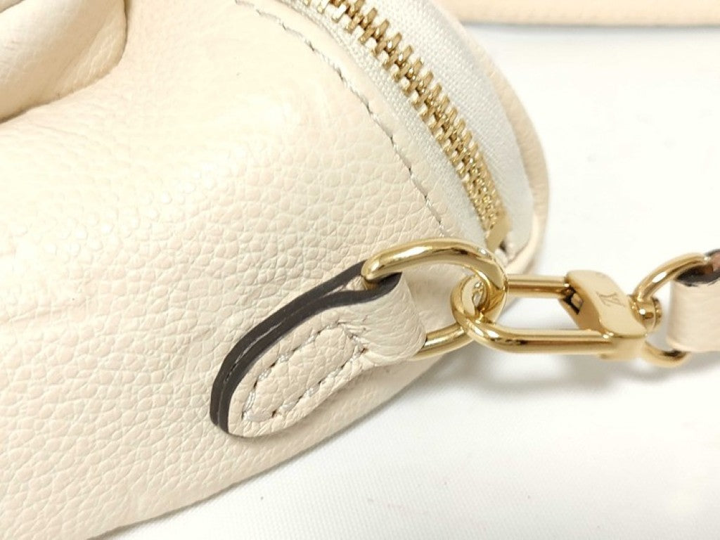 LOUIS VUITTON ルイヴィトン ショルダーバッグ ミニ バムバッグ M83275 ベージュ系 モノグラムアンプラント レディース ゴールド金具 美品
