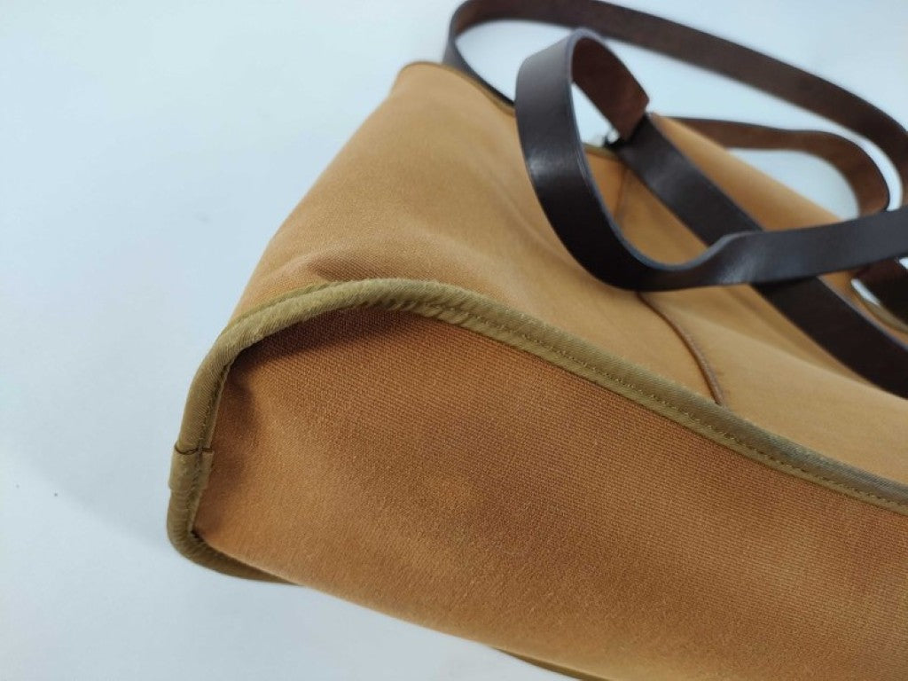 HERMES エルメス ショルダーバッグ カバックエランPM ブラウン系 キャンバス レザー レディース シルバー金具 美品