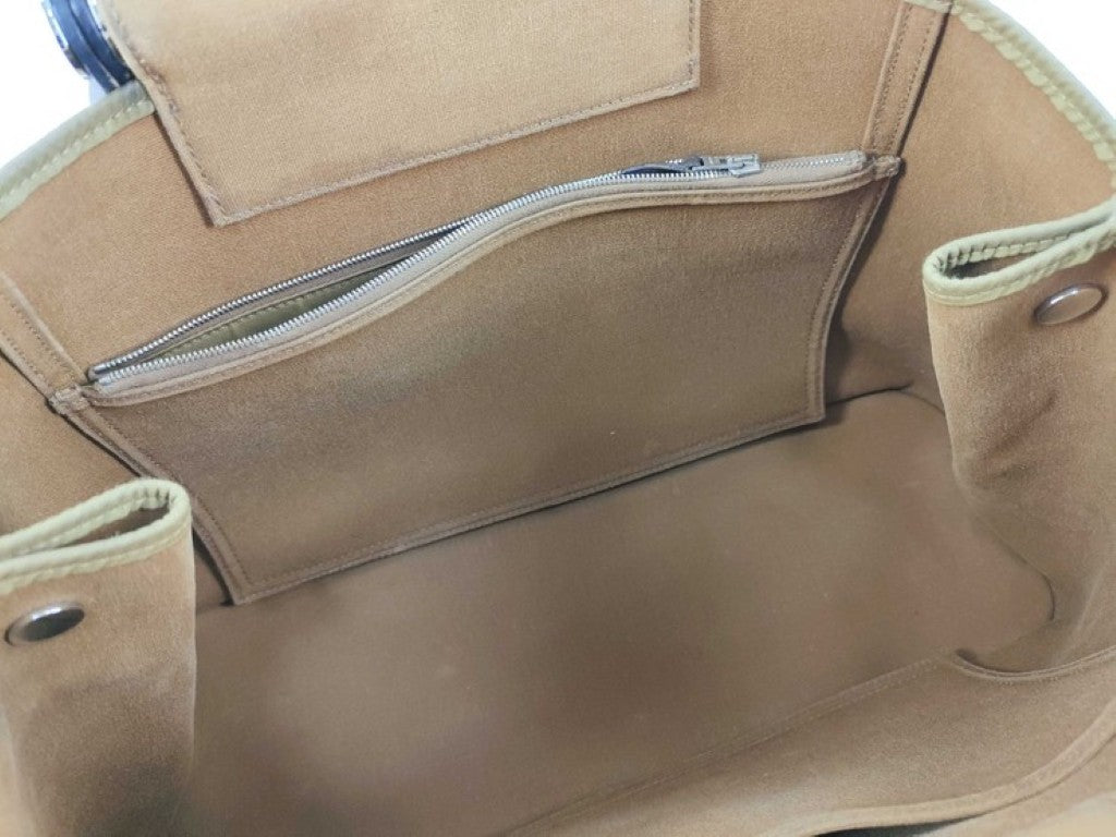 HERMES エルメス ショルダーバッグ カバックエランPM ブラウン系 キャンバス レザー レディース シルバー金具 美品