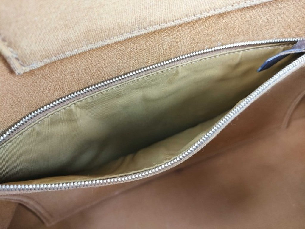HERMES エルメス ショルダーバッグ カバックエランPM ブラウン系 キャンバス レザー レディース シルバー金具 美品
